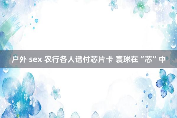 户外 sex 农行各人谱付芯片卡 寰球在“芯”中