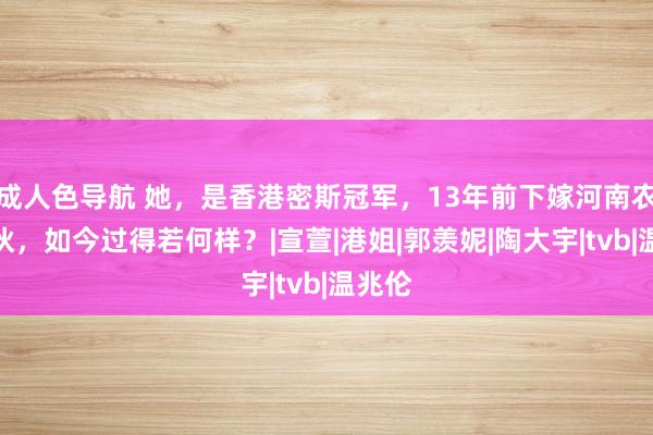 成人色导航 她，是香港密斯冠军，13年前下嫁河南农村小伙，如今过得若何样？|宣萱|港姐|郭羡妮|陶大宇|tvb|温兆伦